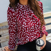 Half-high Collar Long Sleeves Pullover Temperament Commute Top Shirt