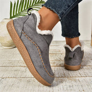 Velvet Flat Snow Boot Casual Warm Solid Suede Cotton Shoes