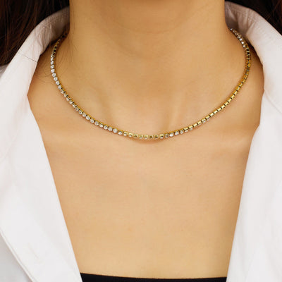 Strass Cup Chain Simple Titanium Steel Necklace