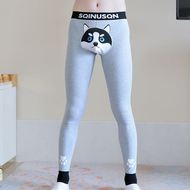 Cute Dog Print Leggings Winter Warm Innerwear Cotton Pants