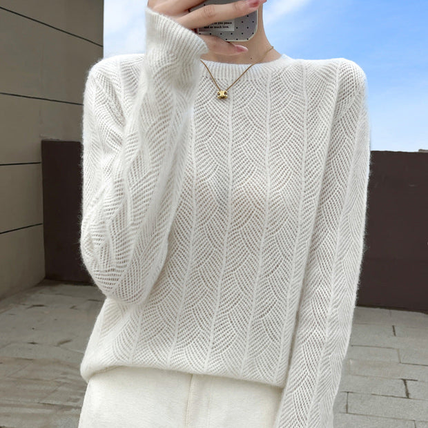 Pure Wool Round Neck Sweater Women