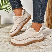 Velvet Flat Snow Boot Casual Warm Solid Suede Cotton Shoes