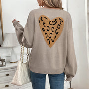 Lace-up Back Love V-neck Women Cardigan