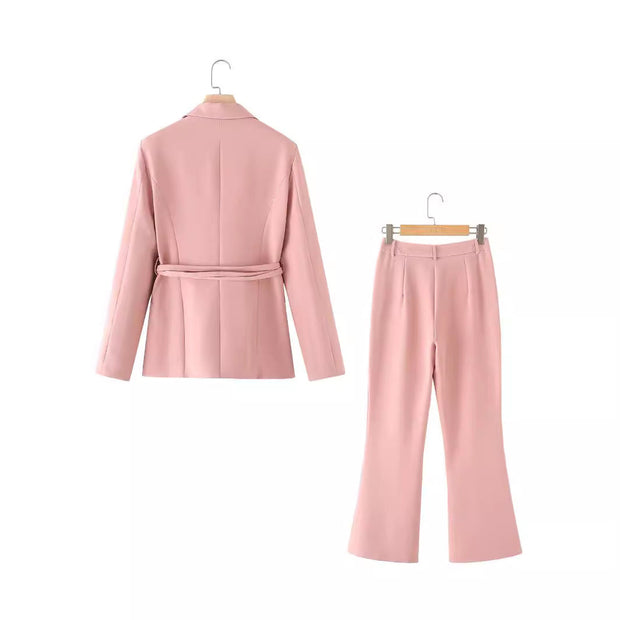 Fashion Temperament Series Belt Suit Pants Suit