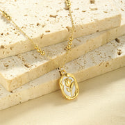 Simple Rose White Shell Pendant Necklace For Women