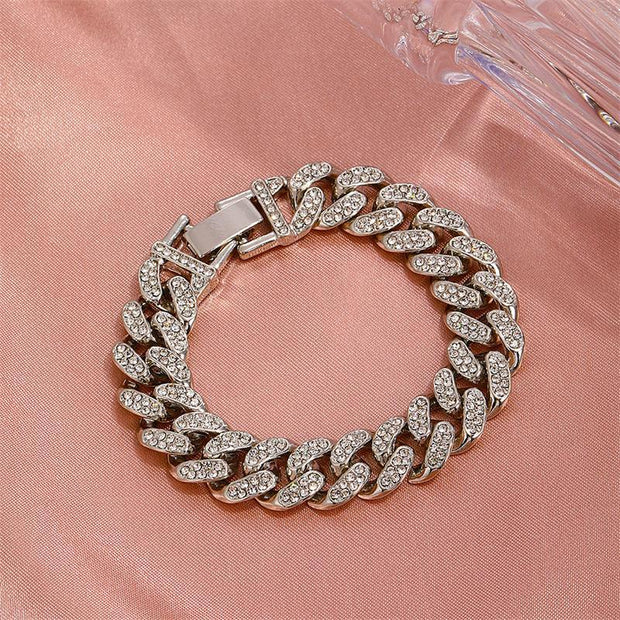 Diamond Cuban Punk Chunky Chain Hihop Bracelet