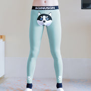 Cute Dog Print Leggings Winter Warm Innerwear Cotton Pants