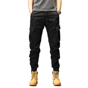 Multi-pocket casual trousers loose tappered