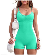 Spaghetti Strap Shorts Jumpsuit Sports Yoga Workout Tight Romper Women Fashion Fitness Sportwear