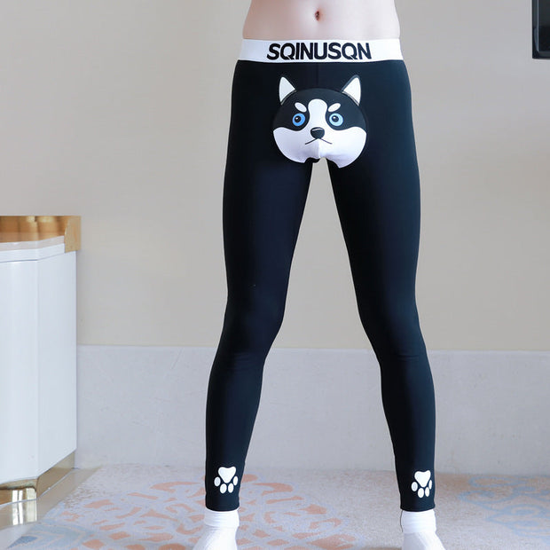 Cute Dog Print Leggings Winter Warm Innerwear Cotton Pants