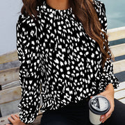 Half-high Collar Long Sleeves Pullover Temperament Commute Top Shirt