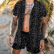 Streetwear Short Sleeve Beach Shirt With Short Pants Casual Men Clothing Outfits