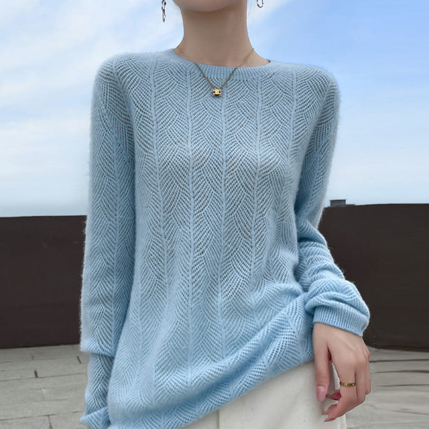 Pure Wool Round Neck Sweater Women