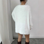 V-neck Solid Color Knitted Sweater