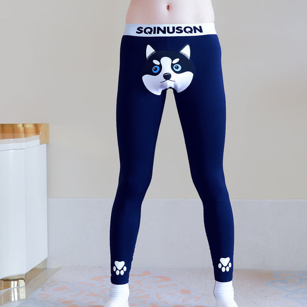 Cute Dog Print Leggings Winter Warm Innerwear Cotton Pants