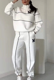 Sweater Letter Long Sleeve Sports Suit